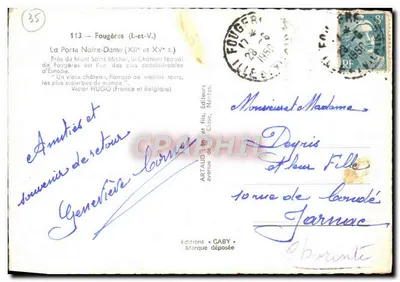 Fougères — A Porta Nossa Senhora (séculos XII e XV) — Edições Gaby — Verso