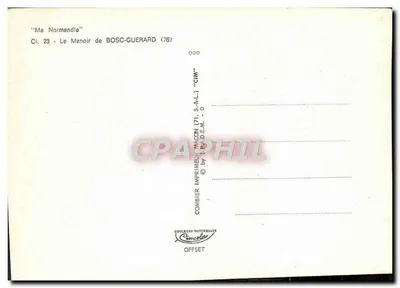 El Manoir de Bosc-Guerard — Normandía — Editor Combier — Reverso