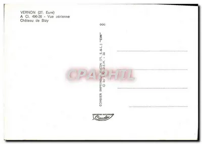 Castelo de Bizy — Vernon (27. Eure) — Impressora Combier — Verso