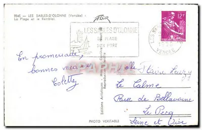 Les Sables-d'Olonne — Strand en het Remblai — Éditions Artistiques Flor — Achterkant