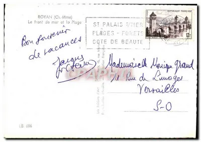 Royan (Ch.-Mme) — Le front de mer et la plage — Les Éditions d'Art — Verso