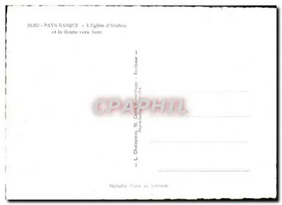 A Igreja de Ainhoa — País Basco — Editor L. Chalagneau, n° 10.240 — Verso