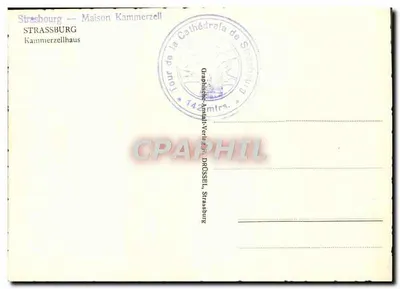 Straßburg — Huis Kammerzell — Graphische-Anstalt-Verlag, Drüssel, Straßburg — Achterkant