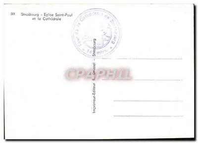 Strasburg — Kościół św. Pawła i Katedra — Wydawca drukarz R. Drussel — Rewers