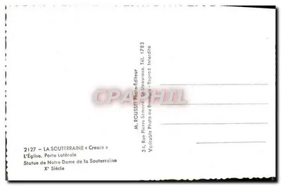 Kościół La Souterraine — Boczna drzwi — M. ROUSSEL Fotograf i wydawca — Rewers