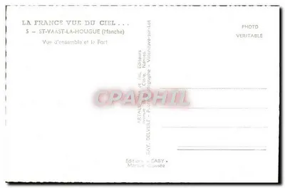 St-Vaast-la-Hougue — Vista geral e o Forte — Edições Caby — Verso