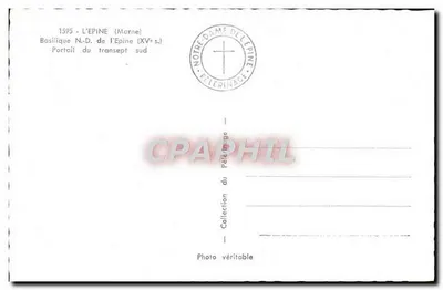Bazylika N.-D. z Kłosu — Portal transeptu południowego — XV wiek — Wydawca: CPAPHIL — Rewers