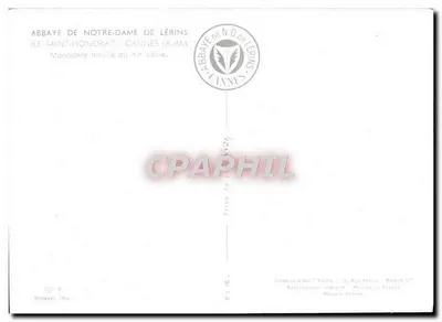 Abadia de Nossa Senhora de Lérins — Santo Honora — Cannes (A.M.) — Edições d'Art Yvon — Verso