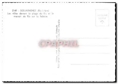 Douarnenez (Finistère) — Wilety przed plażą Ris i pałac Ris na skałach — Wydawnictwo JOSÉ DAÉRÉ — Rewers