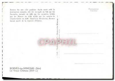 Bormes-les-Mimosas — Stare Zamki (XIII w.) — Galeria 'Mimosa' - Bormes-les-Mimosas — Rewers