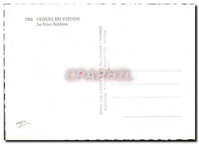 Góry Verdon — Le Point Sublime — Wydawnictwo La Cicogne, Monako — Rewers