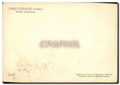 Saint-Guénolé (Finistère) — Marée d'équinoxe — Éditions d'Art YVON — Rewers