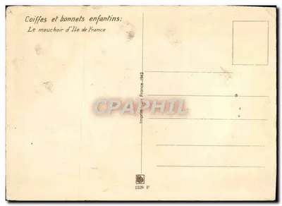 Meisje met katoenen doek met blokjes — J.M. Bonnefoy — Drukkerij van Île-de-France — Achterkant