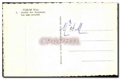 Toulon (Var) — Caminho dos Alfandegários — Os pinheiros inclinados — Edições do Globo — Verso
