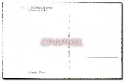 Enghien-les-Bains — Kasyno i Jezioro — Abcille-Cartes, Paryż — Rewers