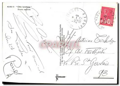 Costa Landaise — Diversos aspectos — Ediciones La Cigogne, n° 40.000.10 — Reverso