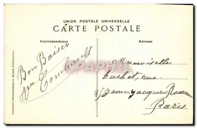 Floresta de Fontainebleau — A Gruta das Barbizonnières — Impressora Fotomecânica L. Monard, n°145 — Verso