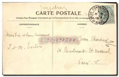 Gruta Béatrix (Long Rocher) — Floresta de Fontainebleau — editor anônimo, n° 418 — Verso