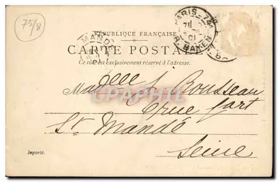 Parco Monceau — Monumento a Guy de Maupassant — Editore P.S. & D.P.M. fot. n°246 — Verso
