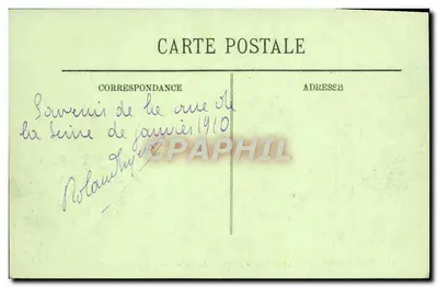 Powodzie w Paryżu (Styczeń 1910) — Izba Deputowanych — LL. — N°11 — Rewers