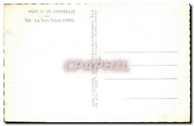 O Pequeno Palácio — Paris — editor Guy — Verso