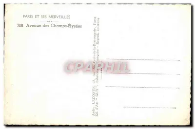 Paryż — Aleja Champs-Élysées — Wydawca GUY — Rewers