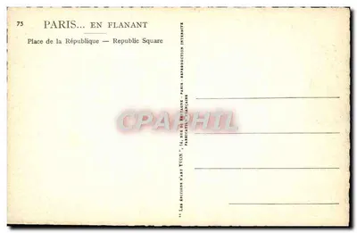 Plac Républiki — Paryż — Wydawnictwo Sztuki Yvon — Rewers