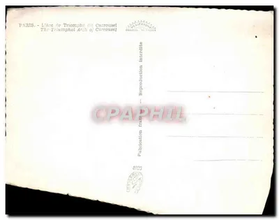 Paris - L'Arc de Triomphe du Carrousel — éditeur ÉCOLEURS MA VELLIS, n° 8023 — Verso