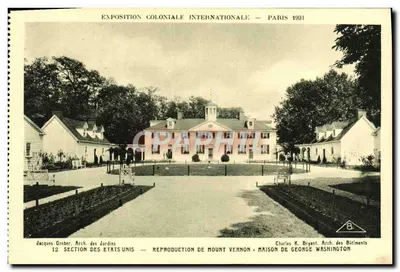 Reproduction de Mount Vernon - Maison de George Washington — Exposition Coloniale Internationale, Paris 1931 — Section des États-Unis