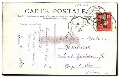Bilhete postal antigo La Marne De La Varenne A Creteil — Verso