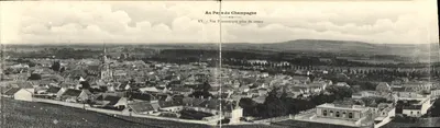 CARTE QUADRUPLE Ay Au Pays Du Champagne Vista panorâmica dos vinhedos