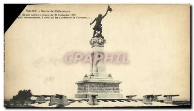 Bilhete postal antigo Valmy Estátua de Kellermann