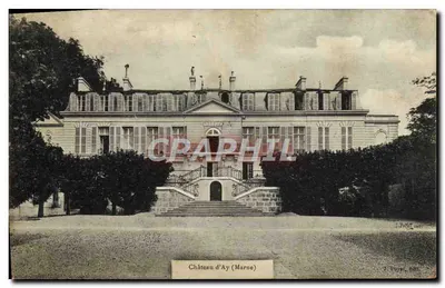 Castelo de Ay (Marne) — vista do castelo com escadas — J. Poyer, editor