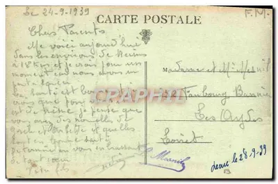 Dontrien (Marne) — Casa della Signora Vedova GAILLOT — Henriot editore — Verso