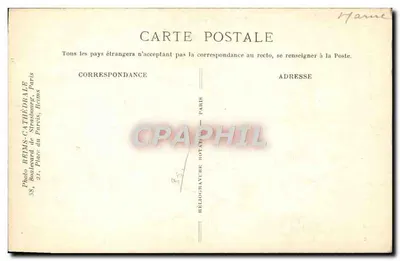 Catedral de Reims — Santo José (grupo da Apresentação) — Cliché L. Doucet, n° 251 — Verso
