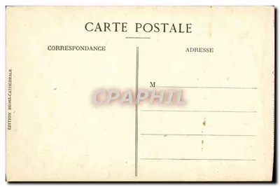 Reims — Le revers du grand portail de la Cathédrale (porche sud) après l'incendie — Édition Reims-Cathédrale — Verso