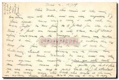 Reims — Katedra — widok fasady gotyckiej — wydawca 'Reims' nr 12 — Rewers