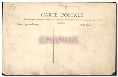 Antieke ansichtkaart Reims De Kathedraal Het Grote Centrale Portaal — Achterkant
