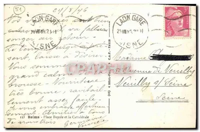 Place Royale em Reims — Catedral de Nossa Senhora — editor Cap — Verso