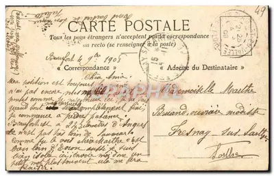 Beaufort-en-Vallée — Ruines du Château — Éditeur T. H. — Verso