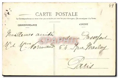 Beaufort-en-Vallée (M.-et-L.) — Hôtel de Ville — éditeur imprimeur non visible — Verso
