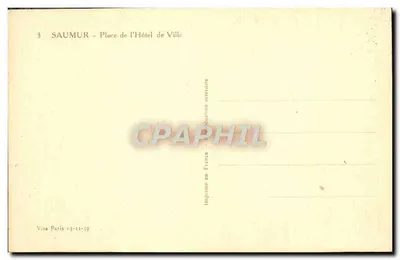 Saumur — Plac Rady Miejskiej — Rada Miejska i stare budynki — wydawca Pothier, nr 3 — Rewers