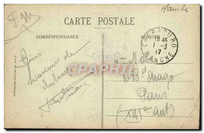 Cherbourg — Le Pont Tournant — Imprimerie de Nance — Verso