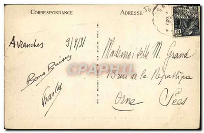 Avranches — Zatoka Mont-Saint-Michel — Widok z Ogródka Botanicznego — LL — Rewers
