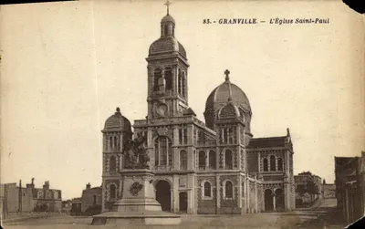 Stara pocztówka Granville Kościół św. Pawła