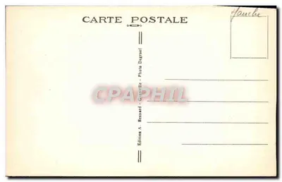 Granville — Os hotéis e o cassino vistos de longe — Edição A. Besnard, Granville — Verso
