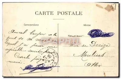 Tarjeta postal antigua Epernay La Champagne El teatro — Reverso