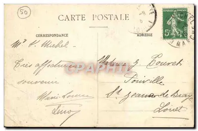 Stara pocztówka Mont Saint Michel klasztor Absydę Kościoła — Rewers