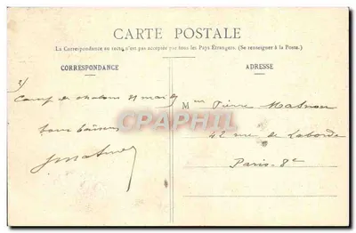 Camp Châlons — Park Aeronautyczny — Librairie Militaire Guérin, Mourmelon — Rewers