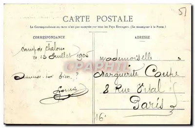 Campo de Châlons - A Pirâmide — Livraria Militar Guérin, Montrmélon, n°16 — Verso